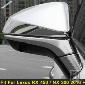 サイドドアバックミラーオーバーレイスタイリングアイブロウシールドカバートリムクロームアクセサリーレクサスRX 450 / NX 300 2016 - 2021に適合