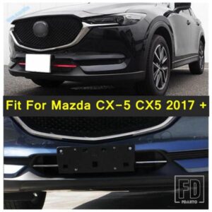 車用フロントバンパーアンダーグリルグリルモールディングカバートリム マツダ CX-5 CX5 2017-2023 レッド/シャイニースタイル 外装アクセサリー