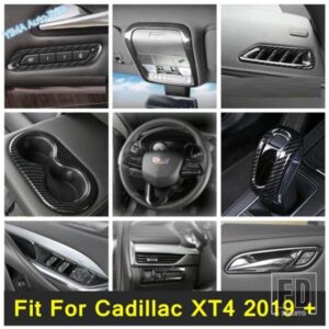 キャデラック XT4 2019 - 2023 用カーボン内装リフィットキット ウィンドウリフトボタン / インナードアハンドルボウルフレームカバートリム