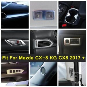 ウォーターカップホルダーフレーム/天井ルーフ読書灯ランプトリムカバーABSマツダCX-8 KG CX8 2017 - 2021マットインテリアパーツ