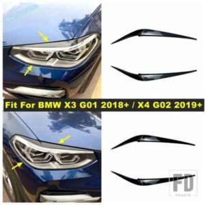 車用フロントヘッドライトカバートリム ヘッドライトランプフード装飾 BMW X3 G01 2018 - 2023 / X4 G02 2019 - 2023 アウターアクセサリー