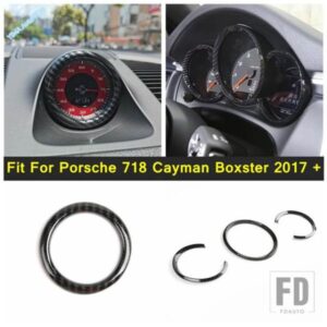 カーボンスタイル ABS 車ダッシュボードトリムリングカバーアクセサリーカバー ポルシェ 718 ケイマン ボクスター 2017-21用