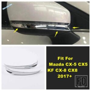 ABS製 車用バックミラーストリップ 装飾 スパンコール モールディング カバー トリム ABS製 クロームアクセサリー マツダ CX-5 CX5 KF CX-8 CX8 2017 -