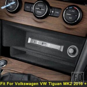 オートスタイリングセンターコントロールフロッキングコンテナ収納ボックスブラックフォルクスワーゲンVWティグアンMK2 2016-2023インテリアアクセサリー