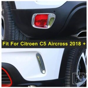 クロームフロントフォグランプカバートリムリアバンパーフォグランプランプモールディングデコレーションアクセサリーシトロエンC5エアクロス2018-2024用