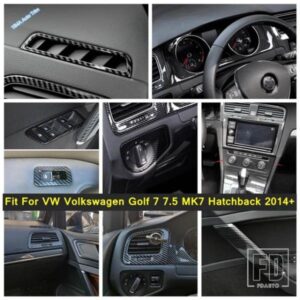 カーボン製 AC エアアウトレット / ヘッドライトランプ / ドアアームレストカバートリム VW フォルクスワーゲン ゴルフ 7 7.5 MK7 ハッチバック 2014 - 2019
