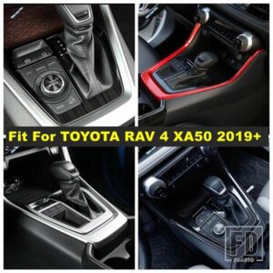 カーボンルック カーセンターコンソールストール ギアシフト デコレーションパネル カバートリムアクセサリー TOYOTA RAV4 RAV 4 XA50 2019 - 2024
