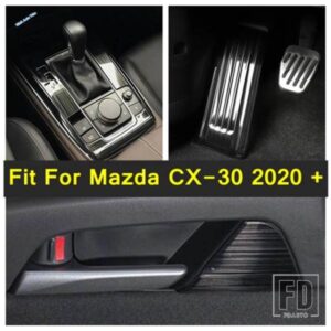 マツダ CX-30 2020 - 2024 に適合 オートフットレストペダル / ドアハンドルボウル / ギアシフトボックスフレームカバートリム インテリアアクセサリー