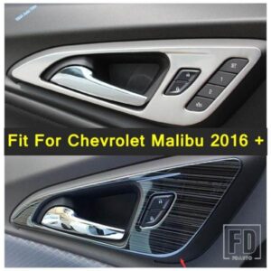 シボレー マリブ 2016-20 車用インナードアハンドルキャッチカバーボウルカップトリム ブラックブラッシュ/アクセサリー