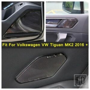 カースタイリングスピーカーカバー インナードアハンドルボウル オーディオステレオステッカートリム フォルクスワーゲン VW ティグアン MK2 2016 - 2022用