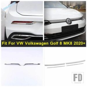 ステンレス製リアフォグランプまぶたアイブロウカバーフロントグリルストリップトリムアクセサリーVWフォルクスワーゲンゴルフ8 MK8 2020-2023用