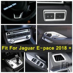 ガラススイッチ/ギアシフトパネル/PボタンハンドブレーキカバートリムフィットメントジャガーE-PACE 2018-2023マットカーインテリアアクセサリー