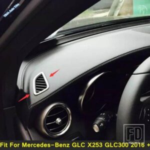 パールクロームダッシュボードエアACアウトレットベントフレームカバートリム2個メルセデスベンツGLC X253 GLC300 2016 - 2021 ABSアクセサリー