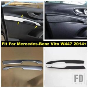 マット仕上げ カーフロントドアアームレストハンドルボウルストライプ装飾カバートリム メルセデスベンツ VITO W447 2014 - 2024 内装アクセサリー