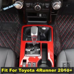 車用ストール ギアシフトボックス フレームカバートリム トヨタ 4RUNNER 2010-2019 マット/レッド/カーボン インテリアアクセサリー