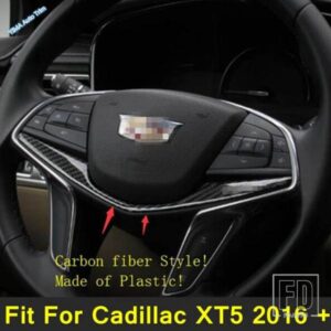 カーボン調 オートステアリングホイール ギアシフトパドル ストライプ カバートリム キャデラック XT5 2016-2021 インテリアアクセサリー