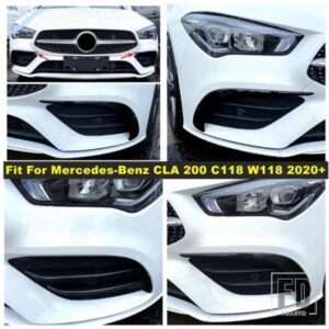 フロントフォグランプまぶたアイブロウ/フロントバンパーグリルカバートリムアクセサリーメルセデスベンツCLA 200 C118 W118 2020 2021 2022用