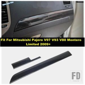 三菱パジェロV97 V93 V80モンテロリミテッド2009-2021用カーダッシュボード計器パネルカバートリムカーボンアクセサリー