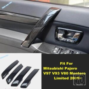 三菱パジェロ V97 V93 V80 モンテロ リミテッド 2009 - 2021用 車内ドアアームレストハンドル装飾ストライプアクセサリーカバートリム