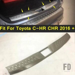 トヨタ C-HR CHR 2016 - 2022 用 リアバンパープロテクター デコレーションプレート カバートリム ステンレスアクセサリー