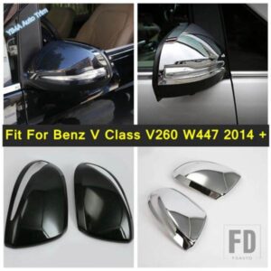 クローム/カーボン製車ドアバックミラーカバートリム メルセデスベンツ Vクラス V260 W447 2014-2023 内装アクセサリー