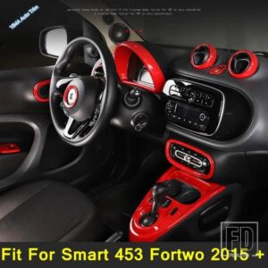 ABSハザード灯/センターコントロールギアシフトパネル/リアウィンドウカバートリムレッドアクセサリー SMART 453 FORTWO 2015 - 2021用