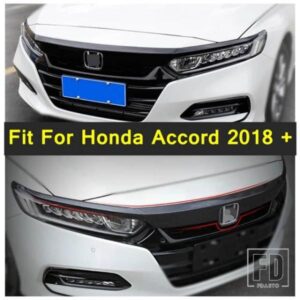 カーボン製 オートフロントエンジンフードグリル グリルメッシュ 装飾モールディング ABSアクセサリー カバートリム ホンダアコード 2018 2019 2020用