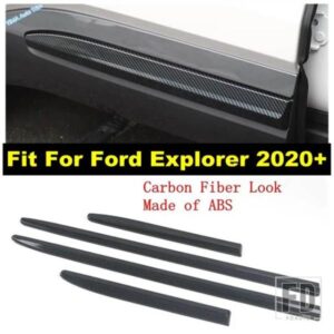 4PCS 車体モールディング ドアサイドライン ガーニッシュ ストライプ カバートリム フォード エクスプローラー 2020 2021 2022 カーボンルック アクセサリー