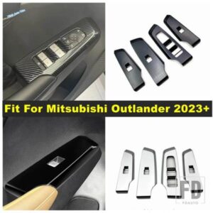 カーアクセサリー 内ドアアームレスト ウィンドウガラス リフトボタン スイッチ コントロールパネル カバートリム 三菱アウトランダー 2023-2025用