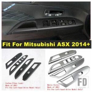 三菱 ASX 2014 - 2021 用 オートインナードアウィンドウガラスパネルアームレストリフトスイッチボタンカバートリム 車内アクセサリー