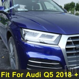 外装リフィットカースタイリングフロントヘッドライトヘッドライトランプアイブロウまぶたカバートリムAUDI Q5 2018 - 2023アクセサリーに適合