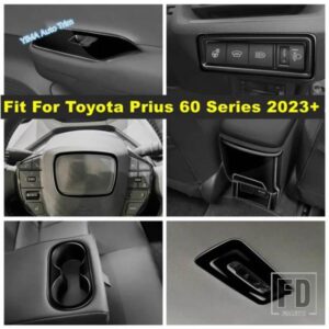トヨタ プリウス 60系 2023-2024年式用 ウィンドウガラスリフト / ヘッドライトスイッチ / リアアンチキックカバートリム ブラックスタイルアクセサリー