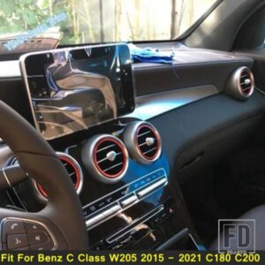 車用エアコン ACベントアウトレット装飾リングカバートリムメタルアクセサリー メルセデスベンツ Cクラス W205 2015 - 2021 C180 C200用