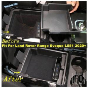 車用中央アームレスト収納ボックスコンテナホルダーキット ランドローバー レンジローバー イヴォーク L551 2020-2023 内装アクセサリー