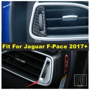 ジャガー F-PACE 2017 - 2022 用 カーサイドエアコン AC アウトレットベント装飾フレームカバートリム カーボン / マットアクセサリー