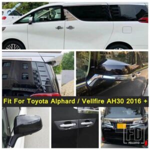 トヨタ アルファード/ヴェルファイア AH30 2016 - 2021 用 バックミラー/ウィンドウスパンコール/テールライト装飾パネルアクセサリーカバートリム