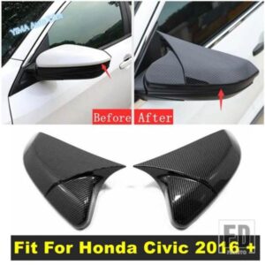 ホンダシビック2016-2019用オートバックミラーシェルキャップステッカーカバートリムABSアクセサリーブラック/カーボンアクセサリー