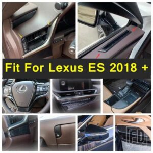 ABS製カーエアコン吹き出し口/窓リフト/ステアリングホイールフレームカバートリム レクサス ES 2018-2023 カーボンルックアクセサリー