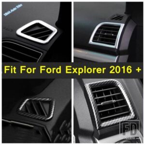 ABS製 ダッシュボードサイドエアベントカバートリムベゼルガーニッシュフレーム フォードエクスプローラー 2016 2017 2018 カーボン/マットアクセサリー
