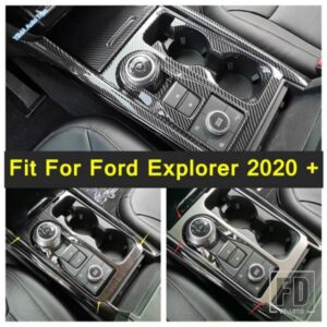 フォードエクスプローラー2020-2023用オートトランスミッションシフトギアパネルフレーム装飾カバートリム/ブラックブラッシュドABSアクセサリー