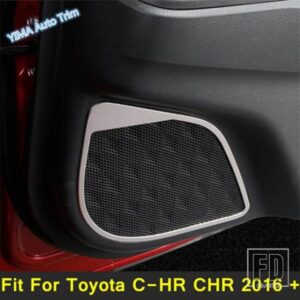トヨタ C-HR CHR 2016 - 2022 用 サイドドアスピーカー ラウドスピーカー ホーン フレーム カバー トリム ステンレス インテリアアクセサリー