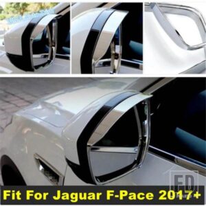 クロームバックミラーレインシェード防水フレームカバートリムジャガーF-PACE 2017-2022用車外装アクセサリー