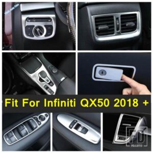 インフィニティ QX50 2018 - 2022 用 リアエアーACベントアウトレット / ウィンドウガラスリフト / ヘッドライトカバートリム インテリアアクセサリー