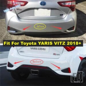 光沢オートサイドリアフォグランプランプフォグランプフレーム装飾カバートリムトヨタヤリスヴィッツ2018 2019外装アクセサリー