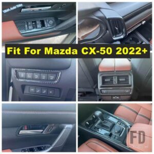 マツダCX-50 2022 2023 2024用ウィンドウリフトボタン/エアコンベント/ヘッドライトスイッチ装飾カバートリムカーボンアクセサリー