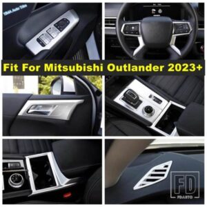 マット仕上げの車用ギアシフトボックス/インナードアボウル/リア読書灯カバートリムABSアクセサリー 三菱アウトランダー 2023-2025用