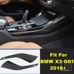 BMW X3 G01 2018 - 2024 中央制御シフトギアボックスサイドパネルストライプ装飾カバートリムカーボンアクセサリーインテリア