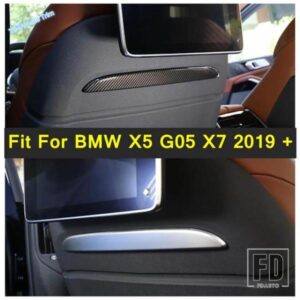 ABS カーボンルック オートシートパネルバック アンチキックパッド トリム 装飾 インテリアアクセサリー 2個 BMW X5 G05 X7 2019 - 2024に適合
