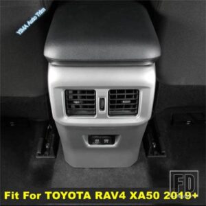 オートアクセサリー リアアームレストボックス アンチキックプロテクトパネル エアACベントアウトレットカバートリム トヨタ RAV4 RAV 4 XA50 2019 - 2024用