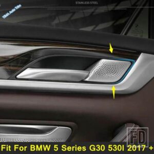 BMW 5シリーズ G30 530I 2017 - 2023用 オートリアドアハンドルスピーカー ラウドスピーカーホーン装飾フレームカバートリム インテリアアクセサリー